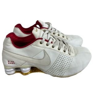 Nike shox women’s size 6.5 Red white gold Running shoes 317549-118 2016 Sneakers